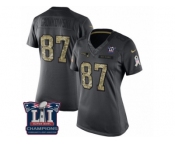 Women's Nike New England Patriots #87 Rob Gronkowski Limited Black 2016 Salute to Service Super Bowl LI Champions NFL Jersey