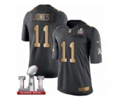 Men's Nike Atlanta Falcons #11 Julio Jones Limited Black Gold Salute to Service Super Bowl LI 51 NFL Jersey