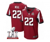 Men's Nike Atlanta Falcons #22 Keanu Neal Elite Red Team Color Super Bowl LI 51 NFL Jersey
