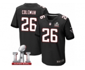 Men's Nike Atlanta Falcons #26 Tevin Coleman Elite Black Alternate Super Bowl LI 51 NFL Jersey