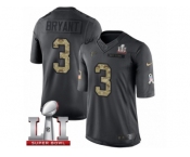 Men's Nike Atlanta Falcons #3 Matt Bryant Limited Black 2016 Salute to Service Super Bowl LI 51 NFL Jersey