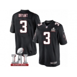 Men's Nike Atlanta Falcons #3 Matt Bryant Limited Black Alternate Super Bowl LI 51 NFL Jersey