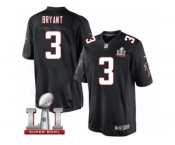 Men's Nike Atlanta Falcons #3 Matt Bryant Limited Black Alternate Super Bowl LI 51 NFL Jersey
