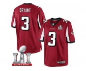 Men's Nike Atlanta Falcons #3 Matt Bryant Limited Red Team Color Super Bowl LI 51 NFL Jersey
