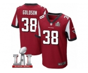 Men's Nike Atlanta Falcons #38 Dashon Goldson Elite Red Team Color Super Bowl LI 51 NFL Jersey