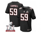 Men's Nike Atlanta Falcons #59 De'Vondre Campbell Elite Black Alternate Super Bowl LI 51 NFL Jersey