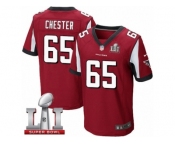 Men's Nike Atlanta Falcons #65 Chris Chester Elite Red Team Color Super Bowl LI 51 NFL Jersey