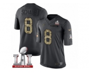 Men's Nike Atlanta Falcons #8 Matt Schaub Limited Black 2016 Salute to Service Super Bowl LI 51 NFL Jersey