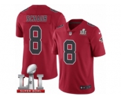 Men's Nike Atlanta Falcons #8 Matt Schaub Limited Red Rush Super Bowl LI 51 NFL Jersey