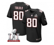Men's Nike Atlanta Falcons #80 Levine Toilolo Elite Black Alternate Super Bowl LI 51 NFL Jersey