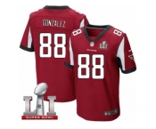 Men's Nike Atlanta Falcons #88 Tony Gonzalez Elite Red Team Color Super Bowl LI 51 NFL Jersey