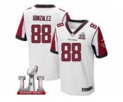 Men's Nike Atlanta Falcons #88 Tony Gonzalez Elite White Super Bowl LI 51 NFL Jersey