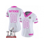 Women's Nike Atlanta Falcons #10 Steve Bartkowski Limited White Pink Rush Fashion Super Bowl LI 51 NFL Jersey