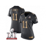 Women's Nike Atlanta Falcons #11 Julio Jones Limited Black Gold Salute to Service Super Bowl LI 51 NFL Jersey