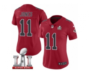 Women's Nike Atlanta Falcons #11 Julio Jones Limited Red Rush Super Bowl LI 51 NFL Jersey
