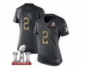 Women's Nike Atlanta Falcons #2 Matt Ryan Limited Black 2016 Salute to Service Super Bowl LI 51 NFL Jersey