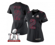 Women's Nike Atlanta Falcons #2 Matt Ryan Limited Black Impact Super Bowl LI 51 NFL Jersey