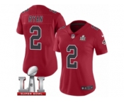Women's Nike Atlanta Falcons #2 Matt Ryan Limited Red Rush Super Bowl LI 51 NFL Jersey