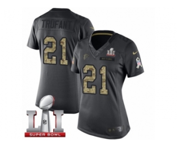 Women's Nike Atlanta Falcons #21 Desmond Trufant Limited Black 2016 Salute to Service Super Bowl LI 51 NFL Jersey