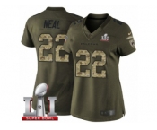 Women's Nike Atlanta Falcons #22 Keanu Neal Limited Green Salute to Service Super Bowl LI 51 NFL Jersey