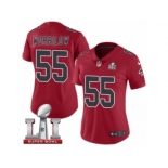 Women's Nike Atlanta Falcons #55 Paul Worrilow Limited Red Rush Super Bowl LI 51 NFL Jersey