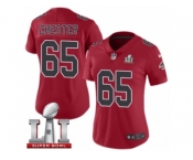 Women's Nike Atlanta Falcons #65 Chris Chester Limited Red Rush Super Bowl LI 51 NFL Jersey