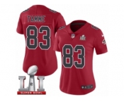 Women's Nike Atlanta Falcons #83 Jacob Tamme Limited Red Rush Super Bowl LI 51 NFL Jersey