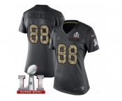 Women's Nike Atlanta Falcons #88 Tony Gonzalez Limited Black 2016 Salute to Service Super Bowl LI 51 NFL Jersey