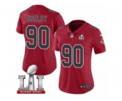 Women's Nike Atlanta Falcons #90 Derrick Shelby Limited Red Rush Super Bowl LI 51 NFL Jersey