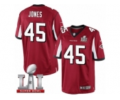 Youth Nike Atlanta Falcons #45 Deion Jones Limited Red Team Color Super Bowl LI 51 NFL Jersey