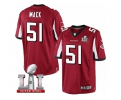 Youth Nike Atlanta Falcons #51 Alex Mack Limited Red Team Color Super Bowl LI 51 NFL Jersey