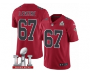 Youth Nike Atlanta Falcons #67 Andy Levitre Limited Red Rush Super Bowl LI 51 NFL Jersey