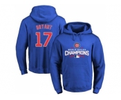 Chicago Cubs #17 Kris Bryant Blue 2016 World Series Champions Pullover Baseball Hoodie
