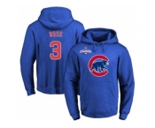Chicago Cubs #3 David Ross Blue 2016 World Series Champions Primary Logo Pullover Baseball Hoodie