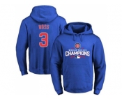 Chicago Cubs #3 David Ross Blue 2016 World Series Champions Pullover Baseball Hoodie