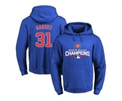 Chicago Cubs #31 Greg Maddux Blue 2016 World Series Champions Pullover Baseball Hoodie