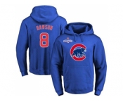 Chicago Cubs #8 Andre Dawson Blue 2016 World Series Champions Primary Logo Pullover Baseball Hoodie