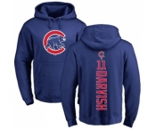 MLB Nike Chicago Cubs #11 Yu Darvish Royal Blue Backer Pullover Hoodie