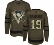 Adidas Pittsburgh Penguins #19 Derick Brassard Authentic Green Salute to Service NHL Jersey