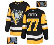 Adidas Pittsburgh Penguins #77 Paul Coffey Authentic Black Fashion Gold NHL Jersey