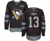 Men's Penguins #13 Brandon Tanev Black 1917-2017 100th Anniversary Stitched Hockey Jersey