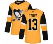 Men's Penguins #13 Brandon Tanev Gold Alternate Authentic Stitched Hockey Jersey