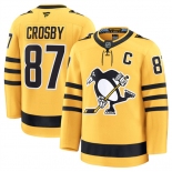 Men's Pittsburgh Penguins #87 Sidney Crosby Gold 2025 Alternate Stitched Hockey Jersey Men's Pittsburgh Penguins #87 Sidney Crosby Gold 2025 Alternate Stitched Hockey Jersey