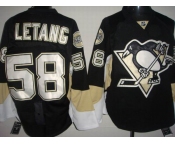 nhl pittsburgh penguins #58 letang black