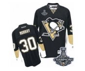 Youth Reebok Pittsburgh Penguins #30 Matt Murray Authentic Black Home 2017 Stanley Cup Champions NHL Jersey