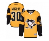 Youth Reebok Pittsburgh Penguins #30 Matt Murray Authentic Gold 2017 Stadium Series NHL Jersey