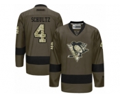 Youth Reebok Pittsburgh Penguins #4 Justin Schultz Authentic Green Salute to Service NHL Jersey