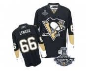 Youth Reebok Pittsburgh Penguins #66 Mario Lemieux Premier Black Home 2017 Stanley Cup Champions NHL Jersey