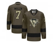 Youth Reebok Pittsburgh Penguins #7 Joe Mullen Authentic Green Salute to Service NHL Jersey