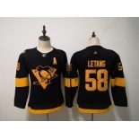Penguins #58 Kris Letang Black Women 2019 NHL Stadium Series Adidas Jersey